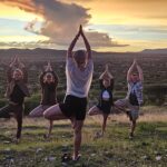 Sunset yoga in Namibia