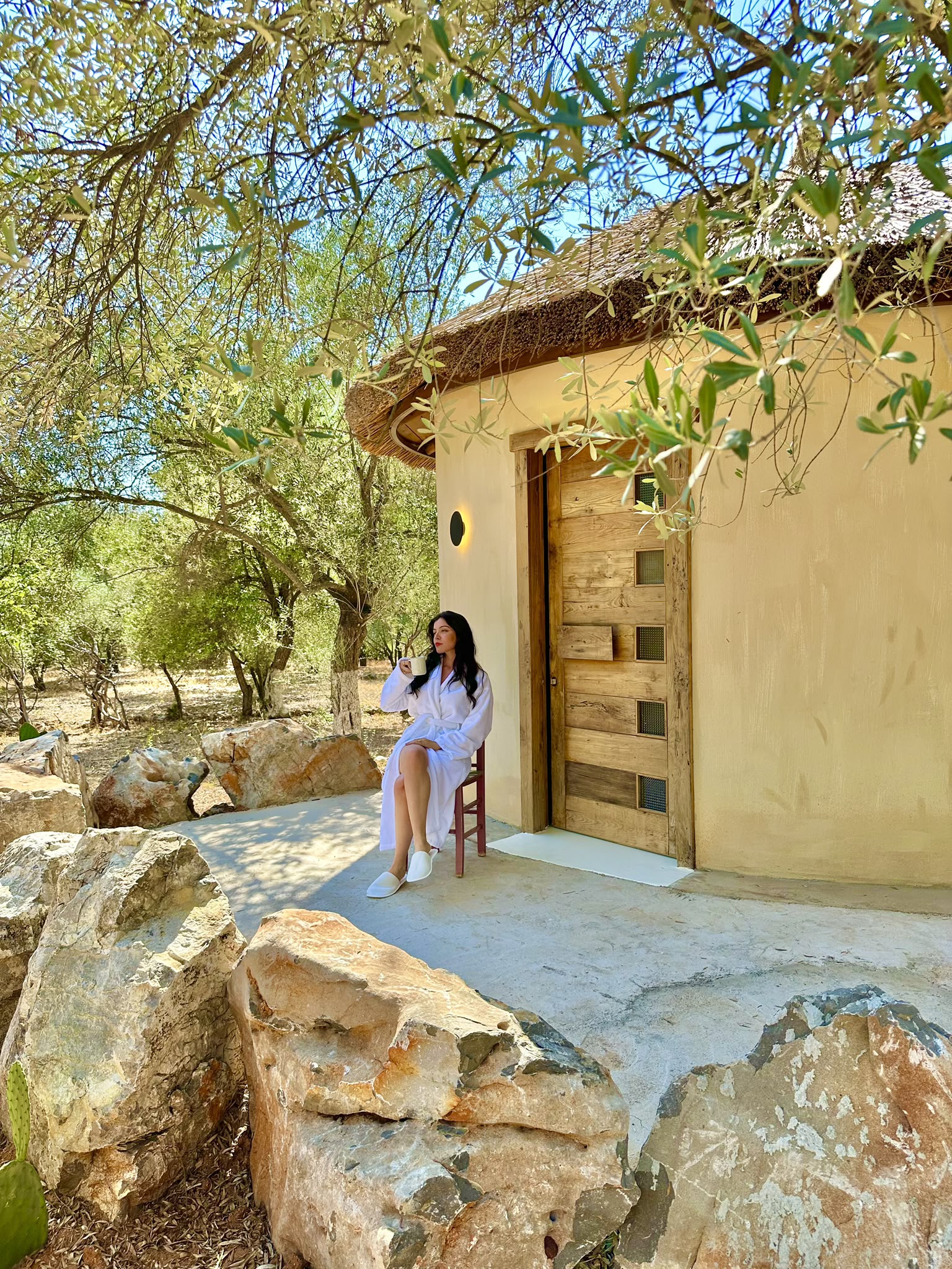Coffee in hand on the casita doorstep, nowhere to be